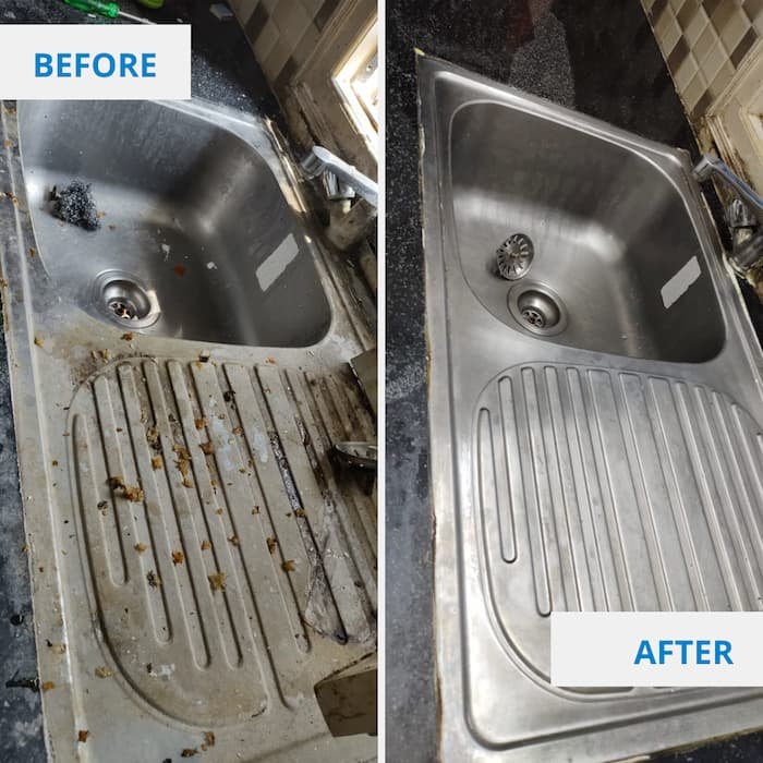 Kitchen cleaning before and after result
