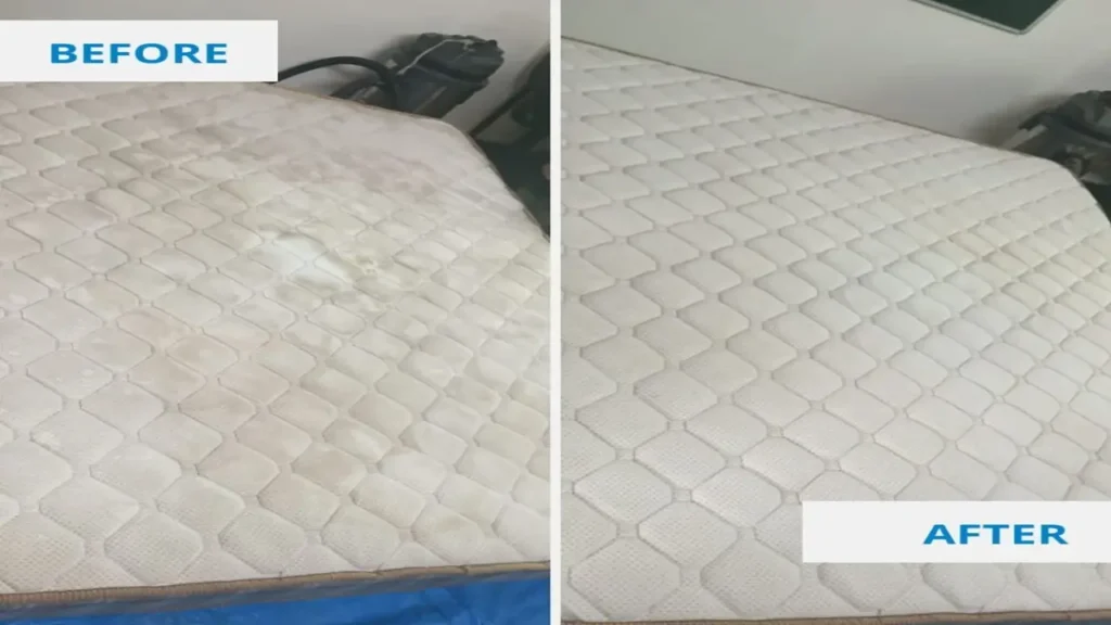 Mattress cleaning before and after result