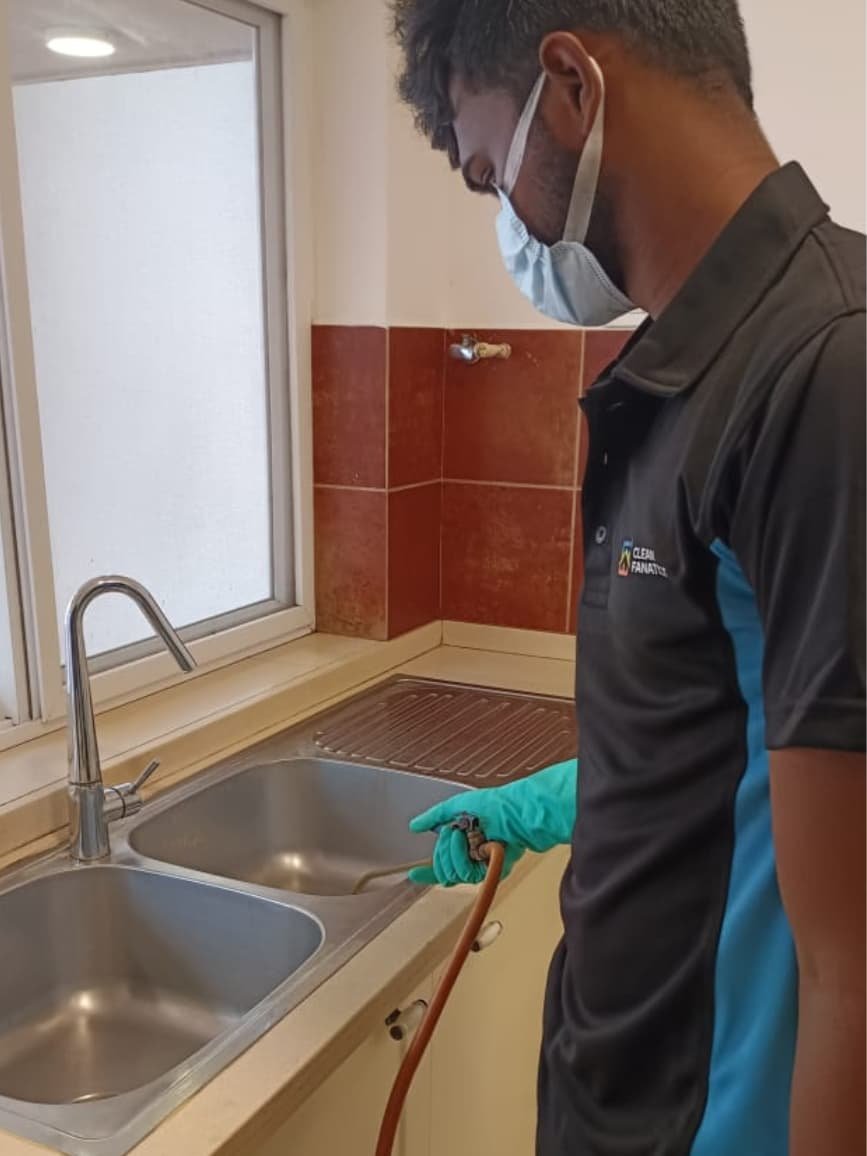 Pest control before and after kitchen treatment by Clean Fanatics