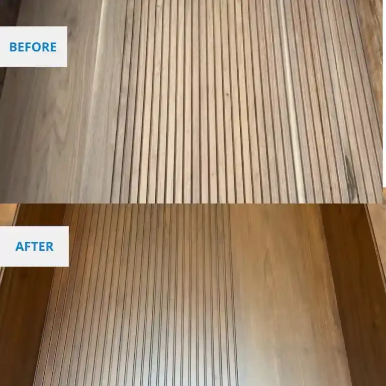 Clean Fanatics wood surface before & after polishing.