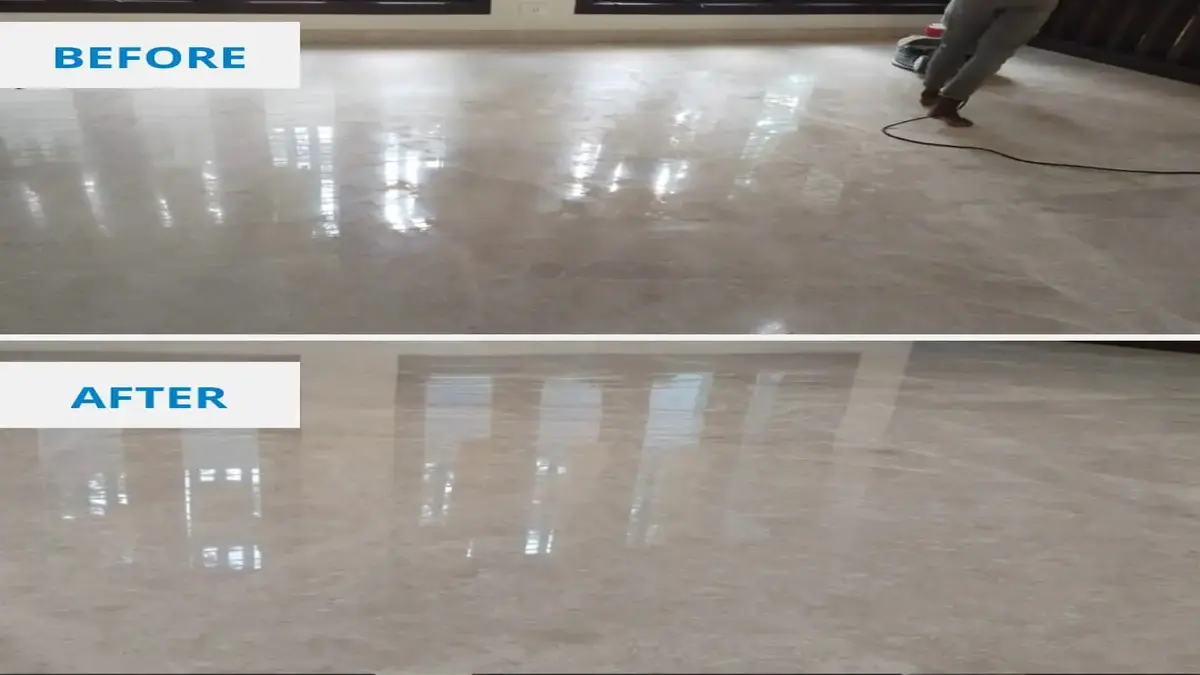 Polished marble finish result