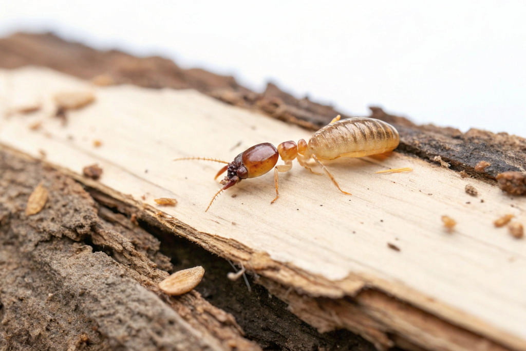 Termite infesting wood