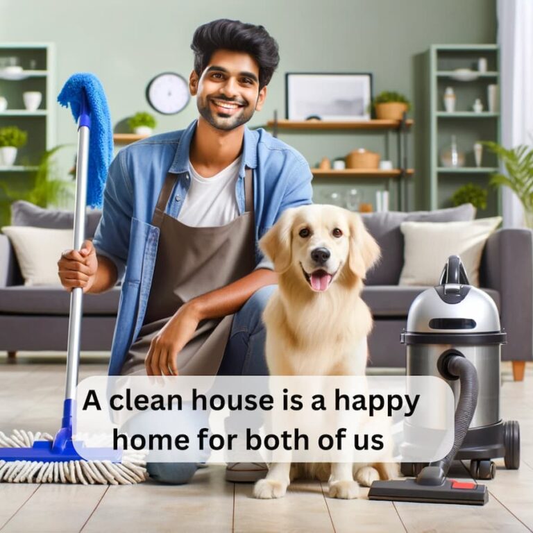 A clean house is a happy home for both of us