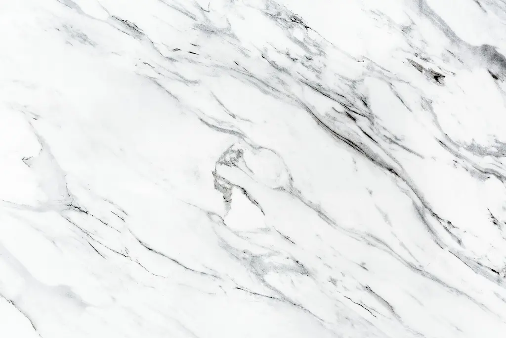 White marble surface with subtle gray veining