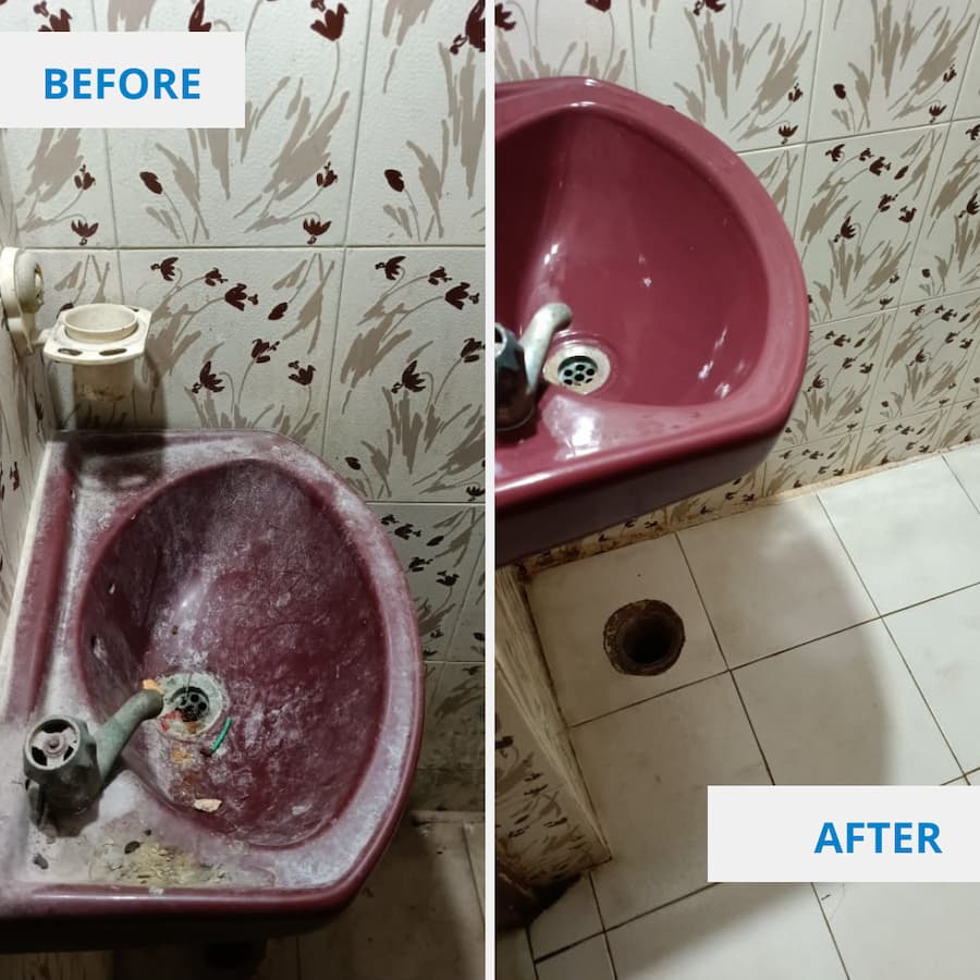 Bathroom Wash Basin Before and After By Clean Fanatics