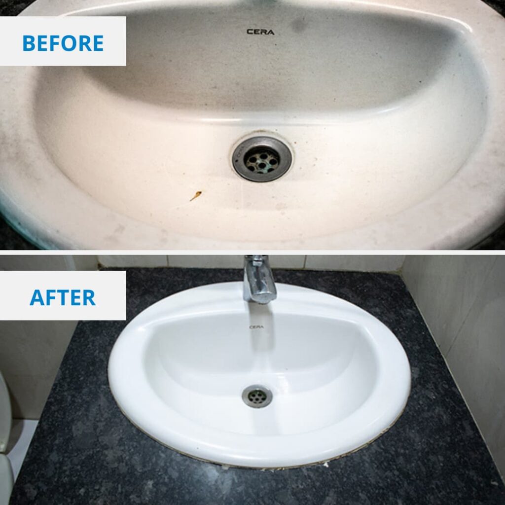Bathroom Wash Basin Before and After - Clean Fanatics
