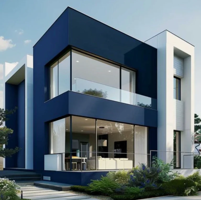 Royal Blue and White