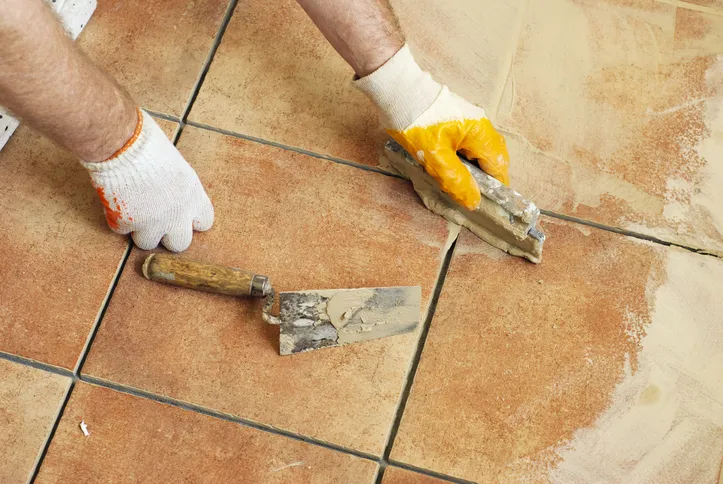 Flooring the tile floor