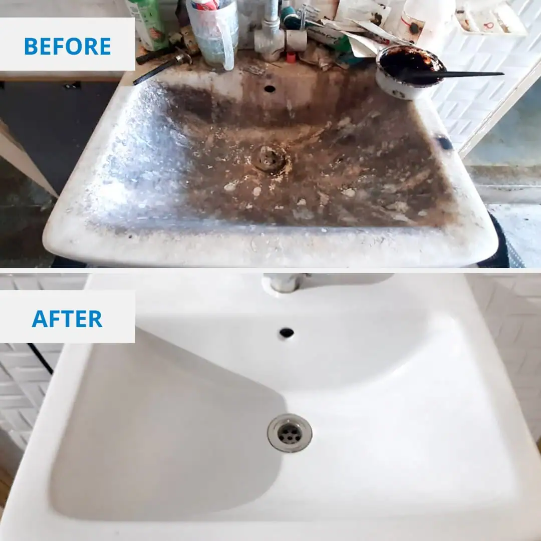 Bathroom Wash Basin Before and After - Clean Fanatics