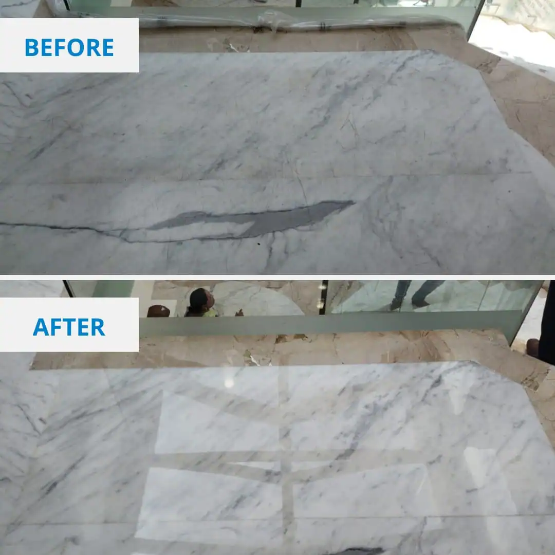 Marble Polishing Before and After - Clean Fanatics