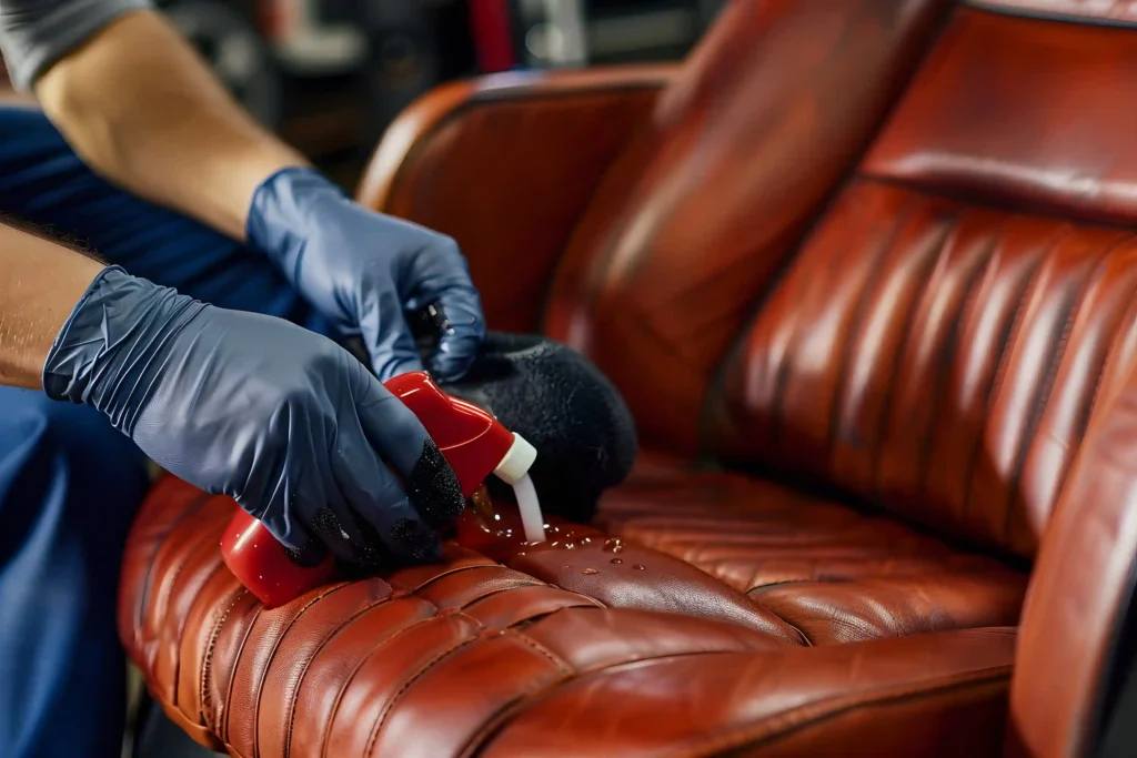 steps to clean leather sofa