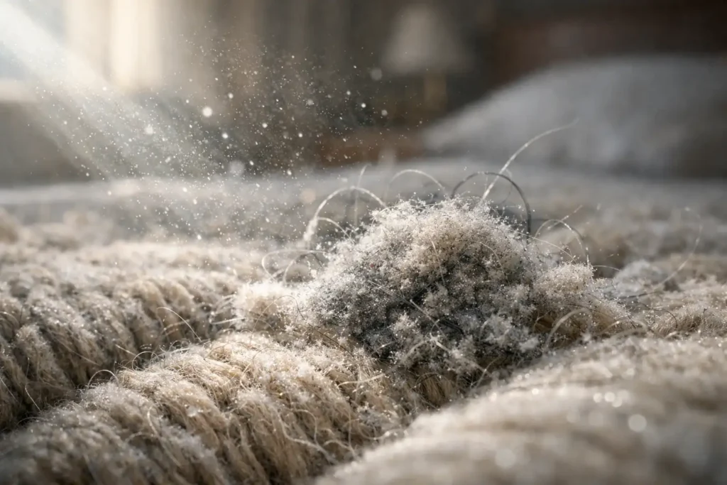 Winter Sofa & Mattress Hygiene: Prevent Dust, Moisture & Microbial Build-Up renovation order Dust and moisture trapped inside sofa and mattress fibers during winter.